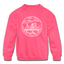 Ohio Youth Sweatshirt - State Design Youth Ohio Crewneck Sweatshirt - neon pink