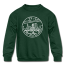 Ohio Youth Sweatshirt - State Design Youth Ohio Crewneck Sweatshirt - forest green