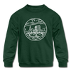 Ohio Youth Sweatshirt - State Design Youth Ohio Crewneck Sweatshirt - forest green