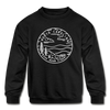 North Carolina Youth Sweatshirt - State Design Youth North Carolina Crewneck Sweatshirt - black