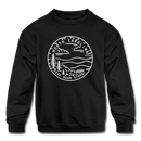 North Carolina Youth Sweatshirt - State Design Youth North Carolina Crewneck Sweatshirt - black