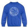 North Carolina Youth Sweatshirt - State Design Youth North Carolina Crewneck Sweatshirt - royal blue