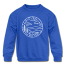 North Carolina Youth Sweatshirt - State Design Youth North Carolina Crewneck Sweatshirt - royal blue