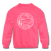 North Carolina Youth Sweatshirt - State Design Youth North Carolina Crewneck Sweatshirt - neon pink