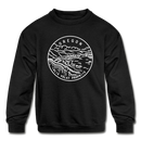 Oregon Youth Sweatshirt - State Design Youth Oregon Crewneck Sweatshirt - black
