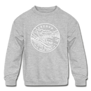 Oregon Youth Sweatshirt - State Design Youth Oregon Crewneck Sweatshirt - heather gray
