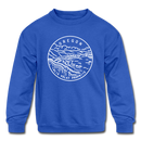 Oregon Youth Sweatshirt - State Design Youth Oregon Crewneck Sweatshirt - royal blue