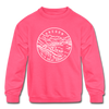 Oregon Youth Sweatshirt - State Design Youth Oregon Crewneck Sweatshirt - neon pink