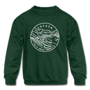 Oregon Youth Sweatshirt - State Design Youth Oregon Crewneck Sweatshirt - forest green