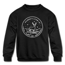 Pennsylvania Youth Sweatshirt - State Design Youth Pennsylvania Crewneck Sweatshirt - black