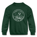 Pennsylvania Youth Sweatshirt - State Design Youth Pennsylvania Crewneck Sweatshirt - forest green