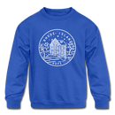 Rhode Island Youth Sweatshirt - State Design Youth Rhode Island Crewneck Sweatshirt - royal blue