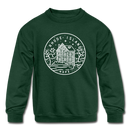 Rhode Island Youth Sweatshirt - State Design Youth Rhode Island Crewneck Sweatshirt - forest green