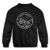 South Dakota Youth Sweatshirt - State Design Youth South Dakota Crewneck Sweatshirt - black