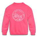 South Dakota Youth Sweatshirt - State Design Youth South Dakota Crewneck Sweatshirt - neon pink