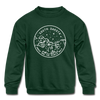 South Dakota Youth Sweatshirt - State Design Youth South Dakota Crewneck Sweatshirt - forest green