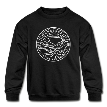 Tennessee Youth Sweatshirt - State Design Youth Tennessee Crewneck Sweatshirt - black