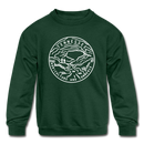 Tennessee Youth Sweatshirt - State Design Youth Tennessee Crewneck Sweatshirt - forest green