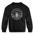 Texas Youth Sweatshirt - State Design Youth Texas Crewneck Sweatshirt - black