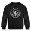 Texas Youth Sweatshirt - State Design Youth Texas Crewneck Sweatshirt - black