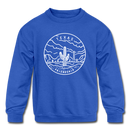 Texas Youth Sweatshirt - State Design Youth Texas Crewneck Sweatshirt - royal blue