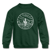 Texas Youth Sweatshirt - State Design Youth Texas Crewneck Sweatshirt - forest green