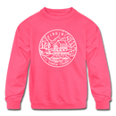 Virginia Youth Sweatshirt - State Design Youth Virginia Crewneck Sweatshirt - neon pink