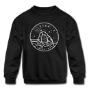 Utah Youth Sweatshirt - State Design Youth Utah Crewneck Sweatshirt - black