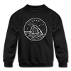 Utah Youth Sweatshirt - State Design Youth Utah Crewneck Sweatshirt - black