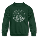 Utah Youth Sweatshirt - State Design Youth Utah Crewneck Sweatshirt - forest green