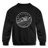 Wisconsin Youth Sweatshirt - State Design Youth Wisconsin Crewneck Sweatshirt - black