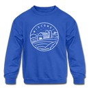 Wisconsin Youth Sweatshirt - State Design Youth Wisconsin Crewneck Sweatshirt - royal blue