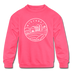 Wisconsin Youth Sweatshirt - State Design Youth Wisconsin Crewneck Sweatshirt - neon pink