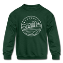 Wisconsin Youth Sweatshirt - State Design Youth Wisconsin Crewneck Sweatshirt - forest green