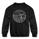 Vermont Youth Sweatshirt - State Design Youth Vermont Crewneck Sweatshirt - black