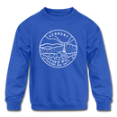 Vermont Youth Sweatshirt - State Design Youth Vermont Crewneck Sweatshirt - royal blue