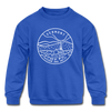 Vermont Youth Sweatshirt - State Design Youth Vermont Crewneck Sweatshirt - royal blue