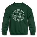 Vermont Youth Sweatshirt - State Design Youth Vermont Crewneck Sweatshirt - forest green