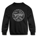 West Virginia Youth Sweatshirt - State Design Youth West Virginia Crewneck Sweatshirt - black