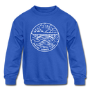 West Virginia Youth Sweatshirt - State Design Youth West Virginia Crewneck Sweatshirt - royal blue