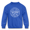 West Virginia Youth Sweatshirt - State Design Youth West Virginia Crewneck Sweatshirt - royal blue