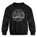 Wyoming Youth Sweatshirt - State Design Youth Wyoming Crewneck Sweatshirt - black