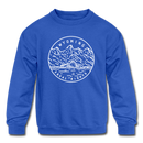 Wyoming Youth Sweatshirt - State Design Youth Wyoming Crewneck Sweatshirt - royal blue