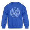 Wyoming Youth Sweatshirt - State Design Youth Wyoming Crewneck Sweatshirt - royal blue