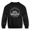 Washington Youth Sweatshirt - State Design Youth Washington Crewneck Sweatshirt - black