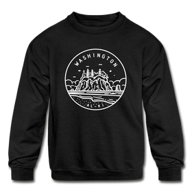 Washington Youth Sweatshirt - State Design Youth Washington Crewneck Sweatshirt