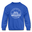 Washington Youth Sweatshirt - State Design Youth Washington Crewneck Sweatshirt - royal blue