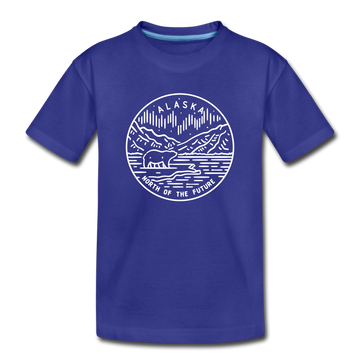 Alaska Youth T-Shirt - State Design Youth Alaska Tee - royal blue