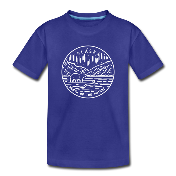 Alaska Youth T-Shirt - State Design Youth Alaska Tee - royal blue