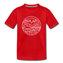 Alaska Youth T-Shirt - State Design Youth Alaska Tee - red